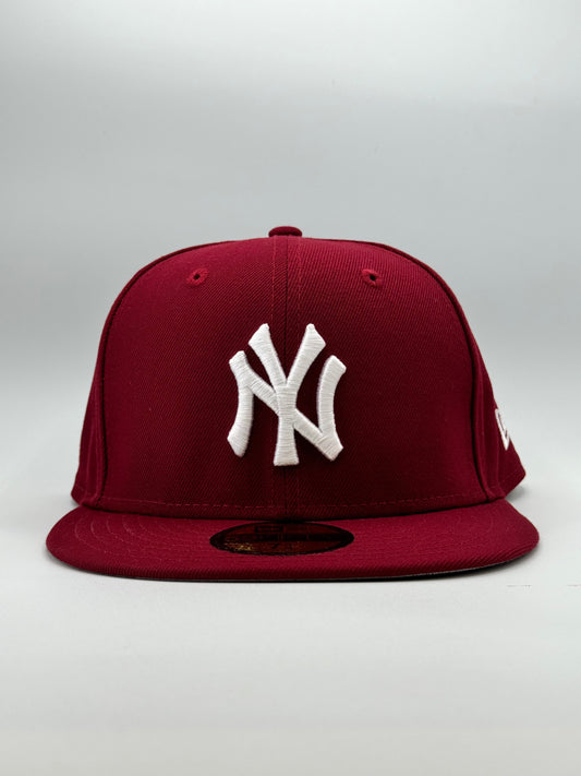 NY Yankees Cardinal New Era White Logo